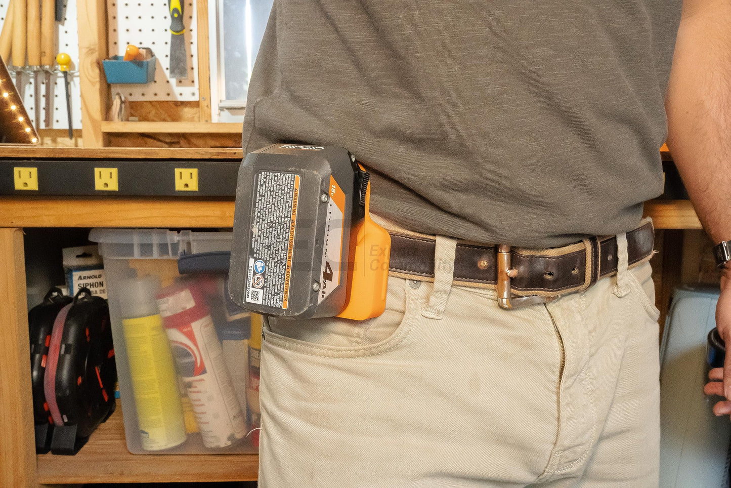 TripleD Tools PowerSlide Edge for Ridgid Power Tools 3 Pack 3D Printed Battery Mount Secure Ergonomic Durable, Belt-Clip Design, Made in USA - TripleD Tools