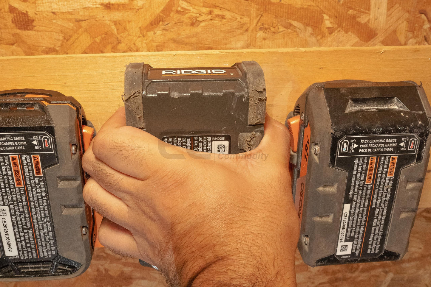 TripleD Tools PowerSlide Edge for Ridgid Power Tools 3 Pack 3D Printed Battery Mount Secure Ergonomic Durable, Belt-Clip Design, Made in USA - TripleD Tools