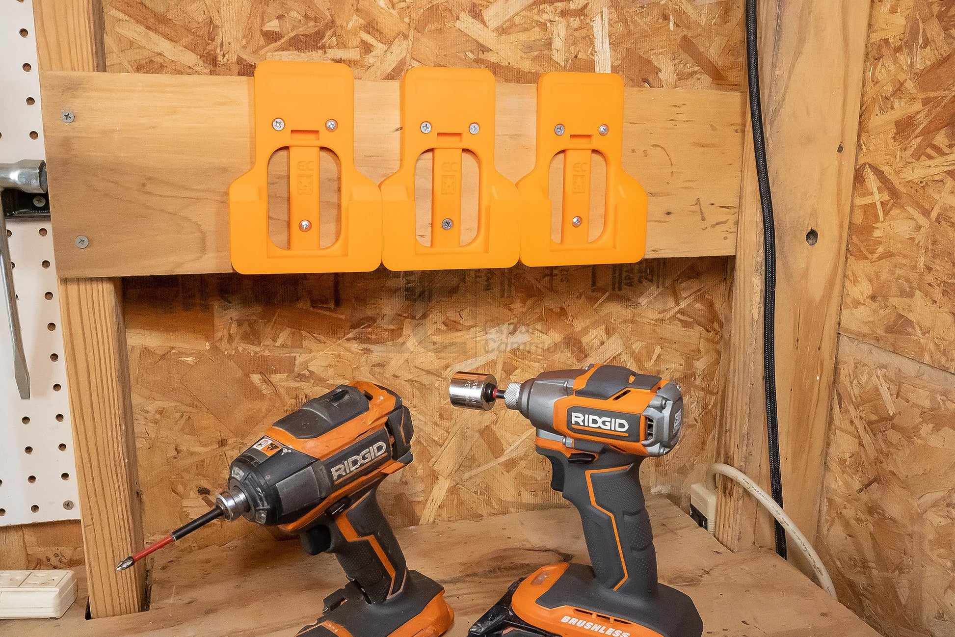 TripleD Tools PowerSlide Pro for Ridgid Power Tools: 3D Printed 3 Pack Battery Mount Secure Ergonomic & Belt-Clip Design & Made in USA - TripleD Tools