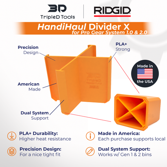 TripleD Tools HandiHaul Divider X Bin Dividers for Pro Gear System Bins - TripleD Tools