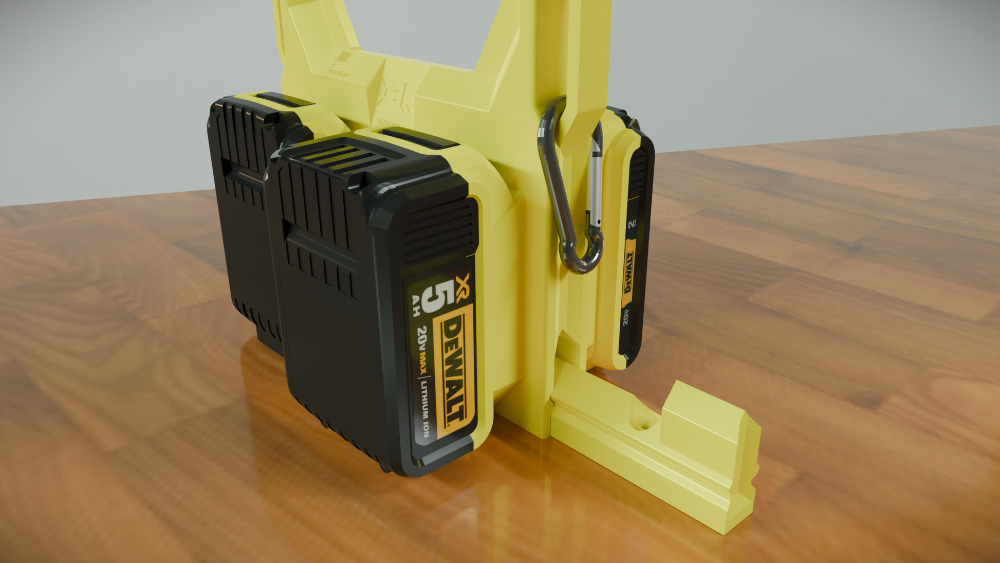 Dewalt Battery Caddy PowerSlide Carrier 4 w/ AirTag Tracking Support by TripleD Tools - Secure Battery Holder Made in America - TripleD Tools