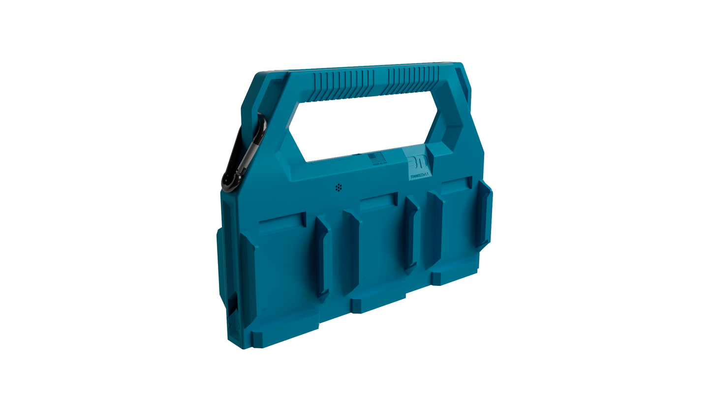 Makita Battery Caddy PowerSlide Carrier 4 & 6 w/ AirTag Tracking Support by TripleD Tools - Secure Battery Holder Made in America - TripleD Tools