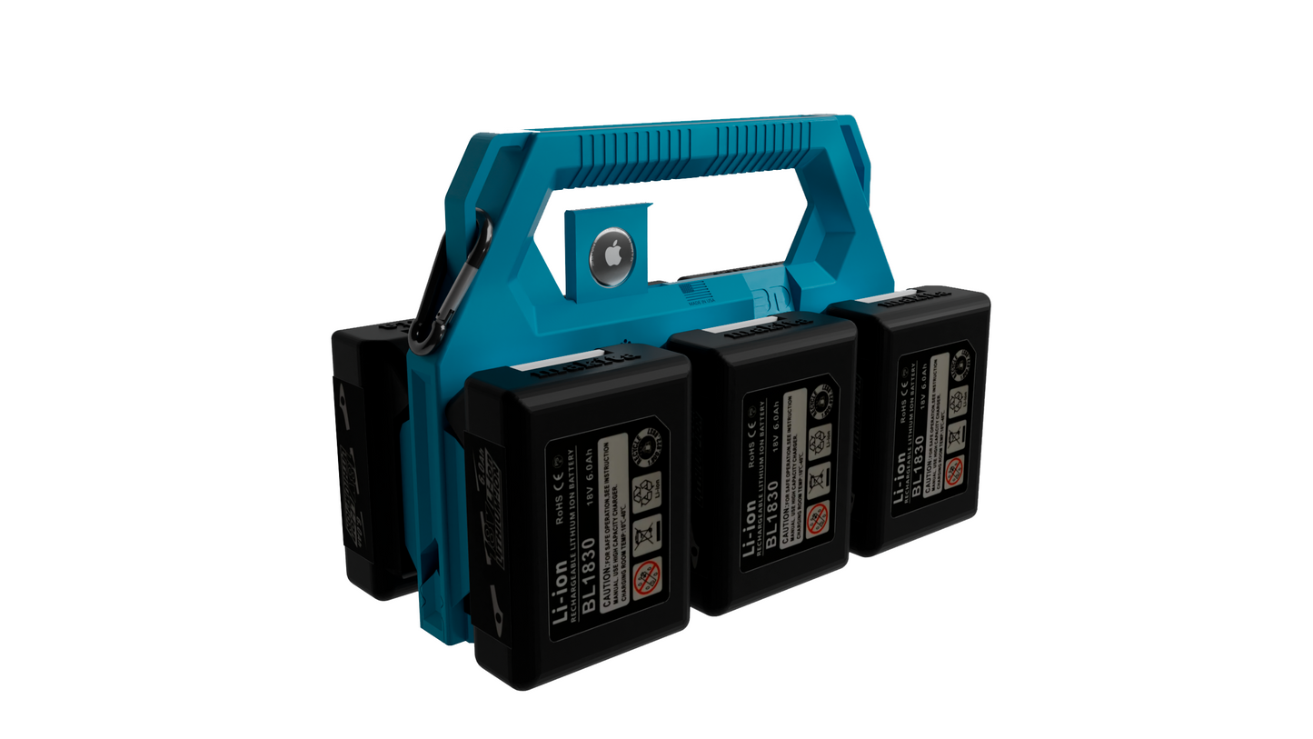 Makita Battery Caddy PowerSlide Carrier 4 & 6 w/ AirTag Tracking Support by TripleD Tools - Secure Battery Holder Made in America - TripleD Tools